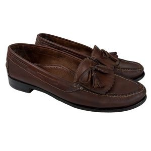 COLE HAAN Brown Tassel Kiltie Genuine Leather Slip On Loafers Dress Shoes 11.5